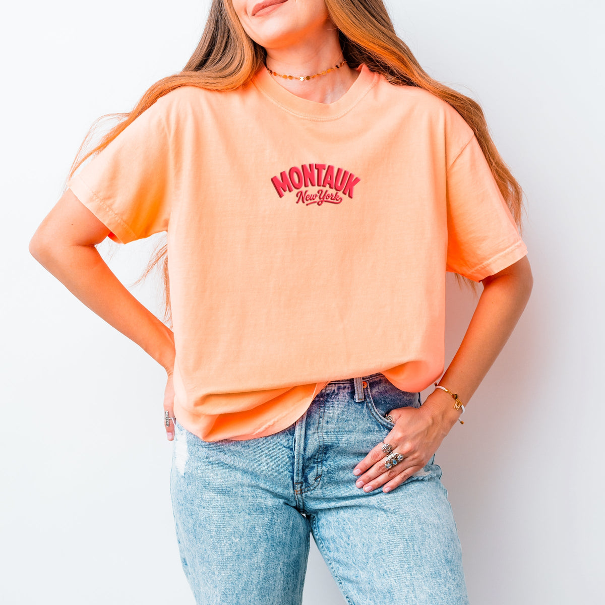 Montauk Vibrant Puff Print - Women's Garment Dyed Graphic T-Shirt