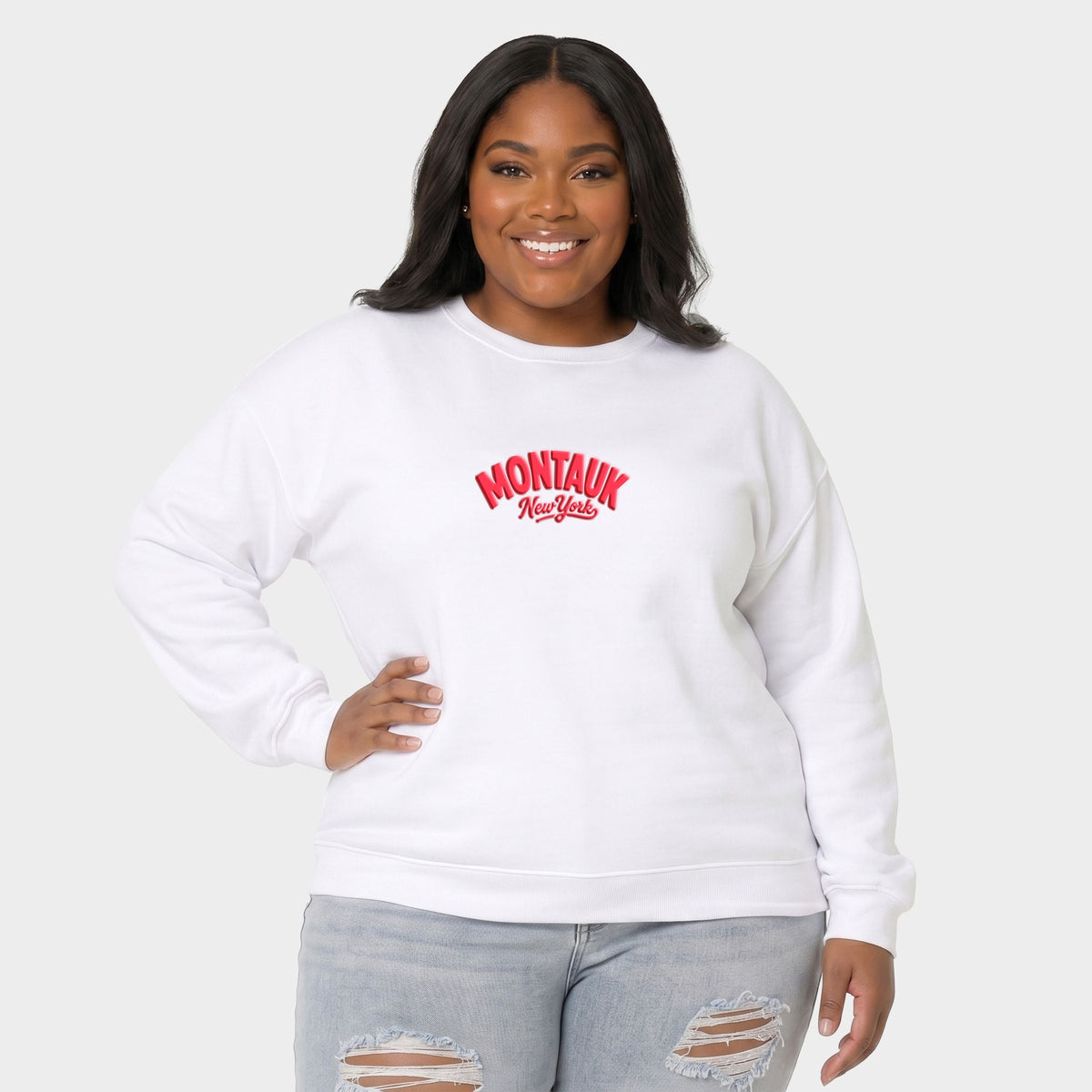 Montauk Vibrant Puff Print - Women's Plus Sized Graphic Sweatshirt