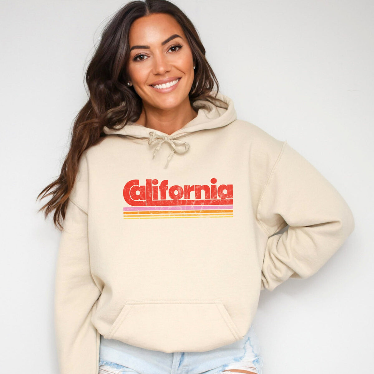 California Retro Stripes - Women's Graphic Hoodie