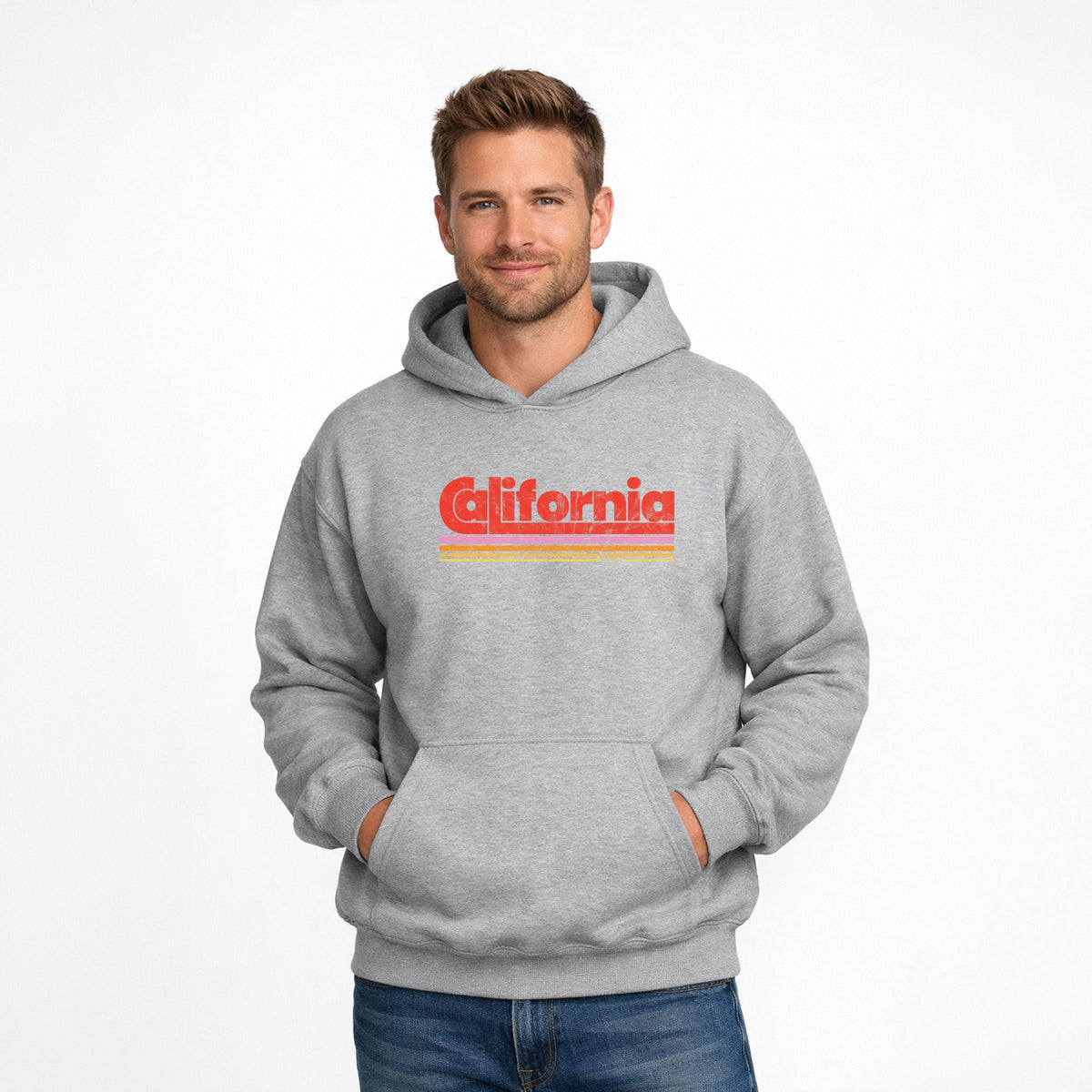 California Retro Stripes - Men's Graphic Hoodie