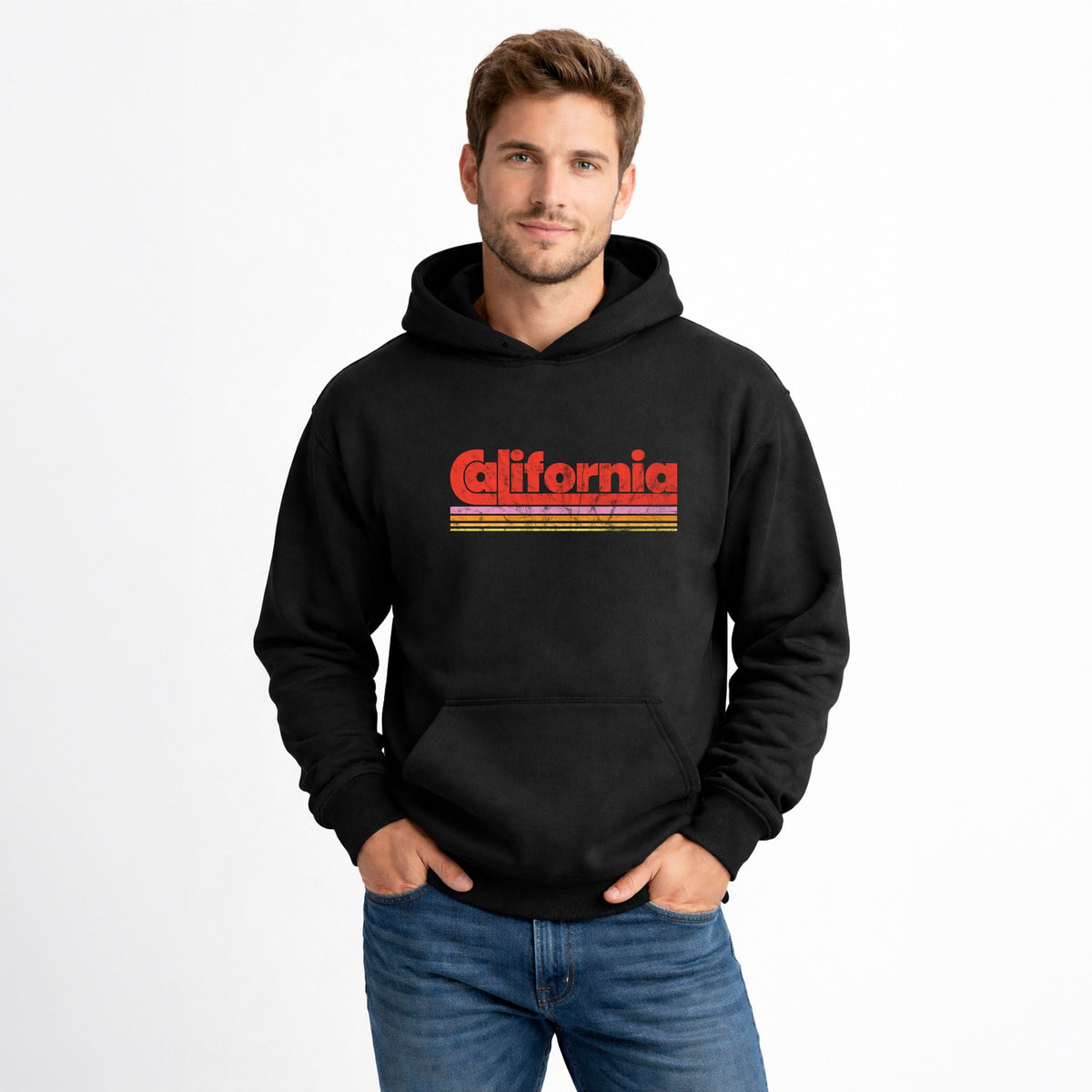 California Retro Stripes - Men's Graphic Hoodie