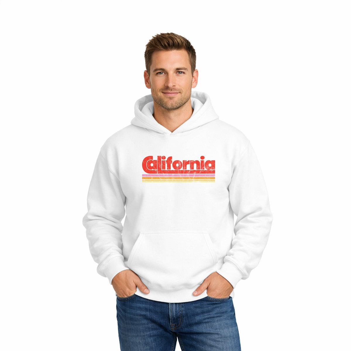 California Retro Stripes - Men's Graphic Hoodie