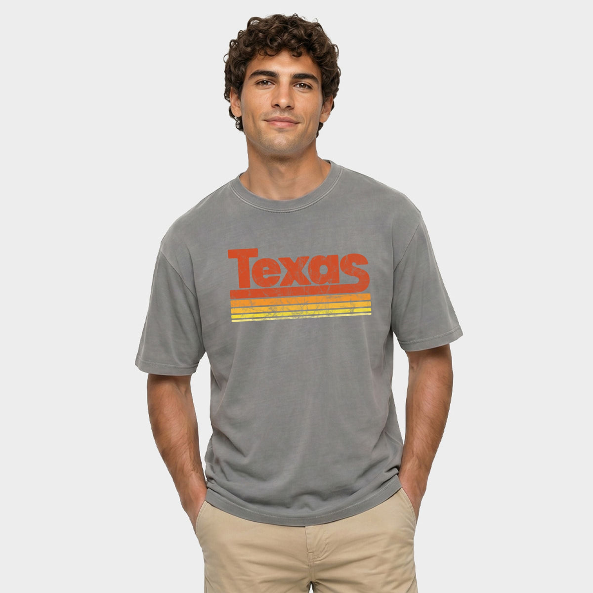 Texas Retro Stripes - Men's Garment Dyed Graphic T-Shirt
