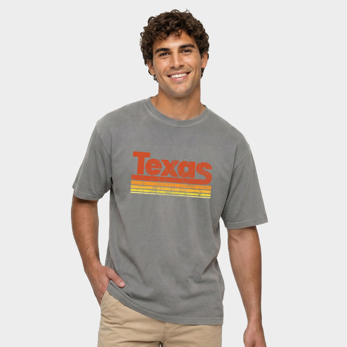 Texas Retro Stripes - Men's Garment Dyed Graphic T-Shirt