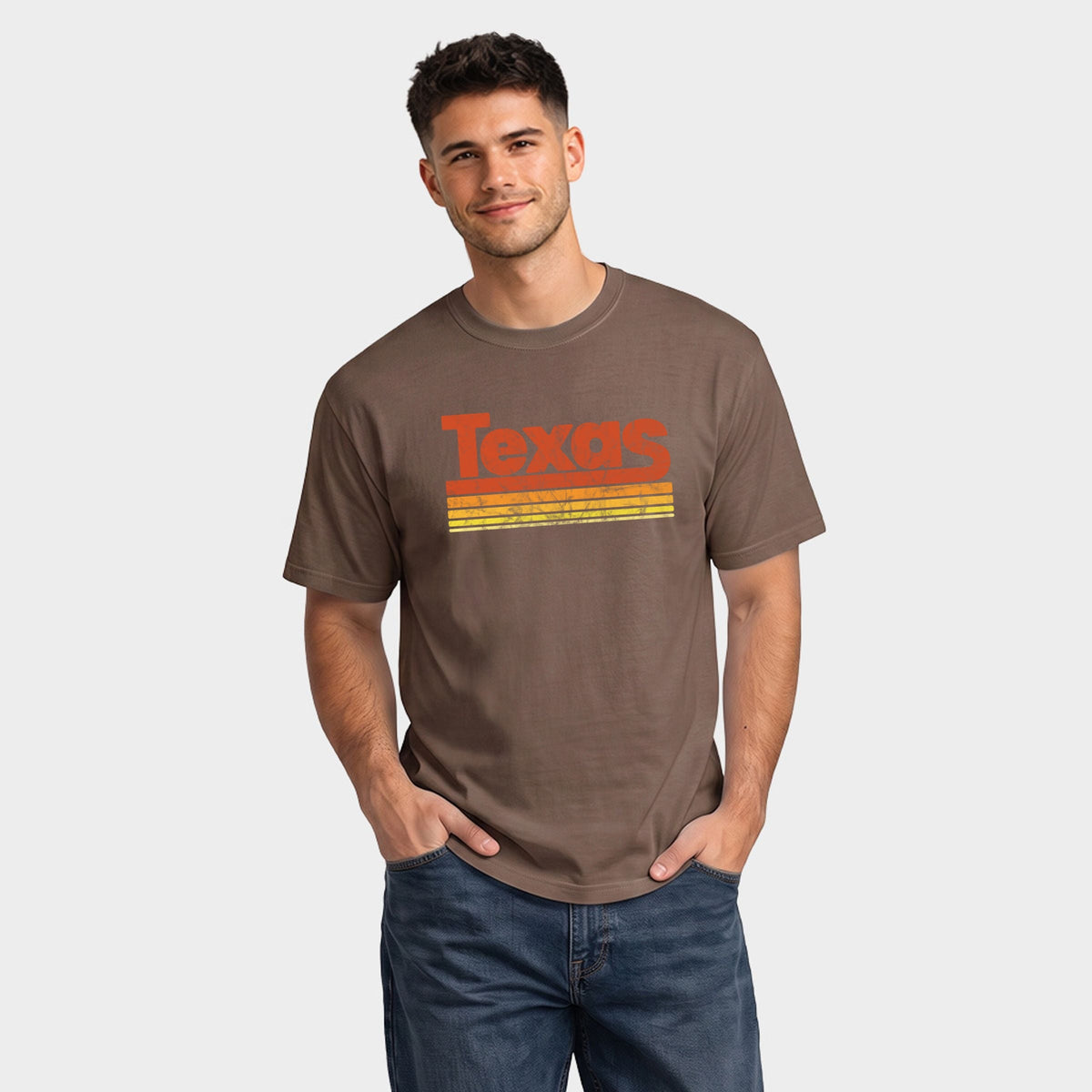 Texas Retro Stripes - Men's Garment Dyed Graphic T-Shirt