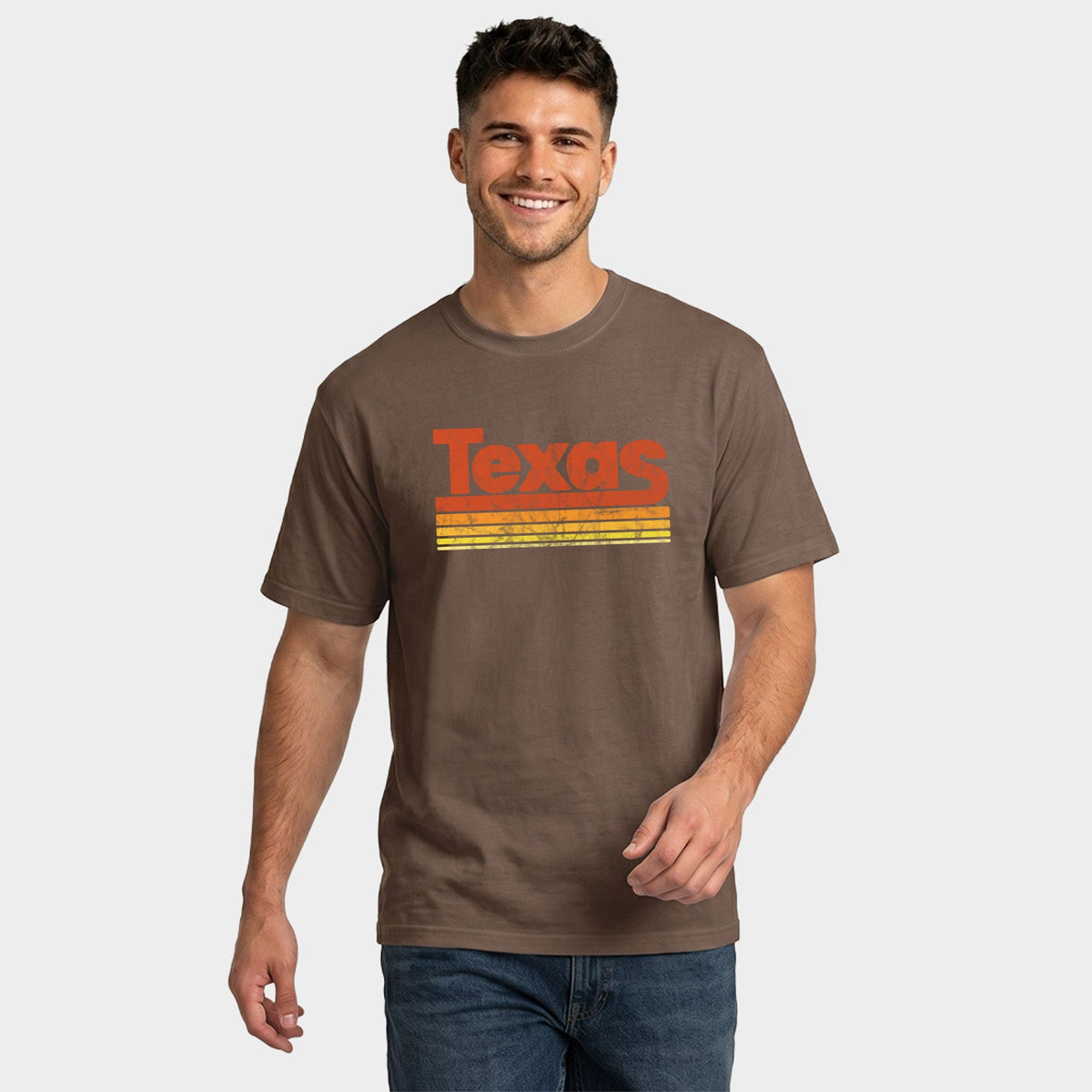 Texas Retro Stripes - Men's Garment Dyed Graphic T-Shirt