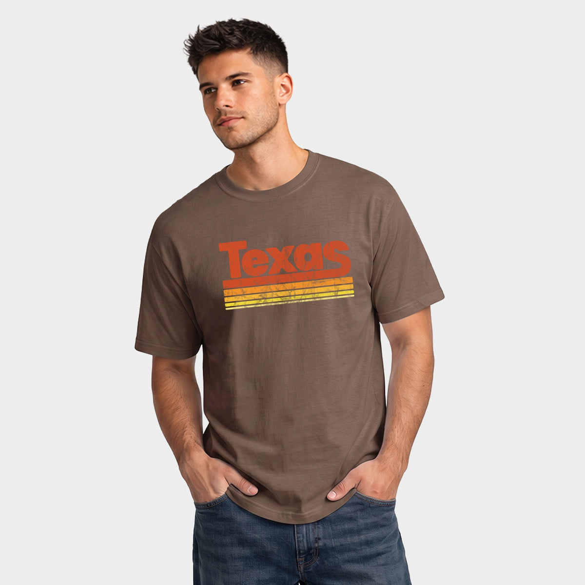 Texas Retro Stripes - Men's Garment Dyed Graphic T-Shirt