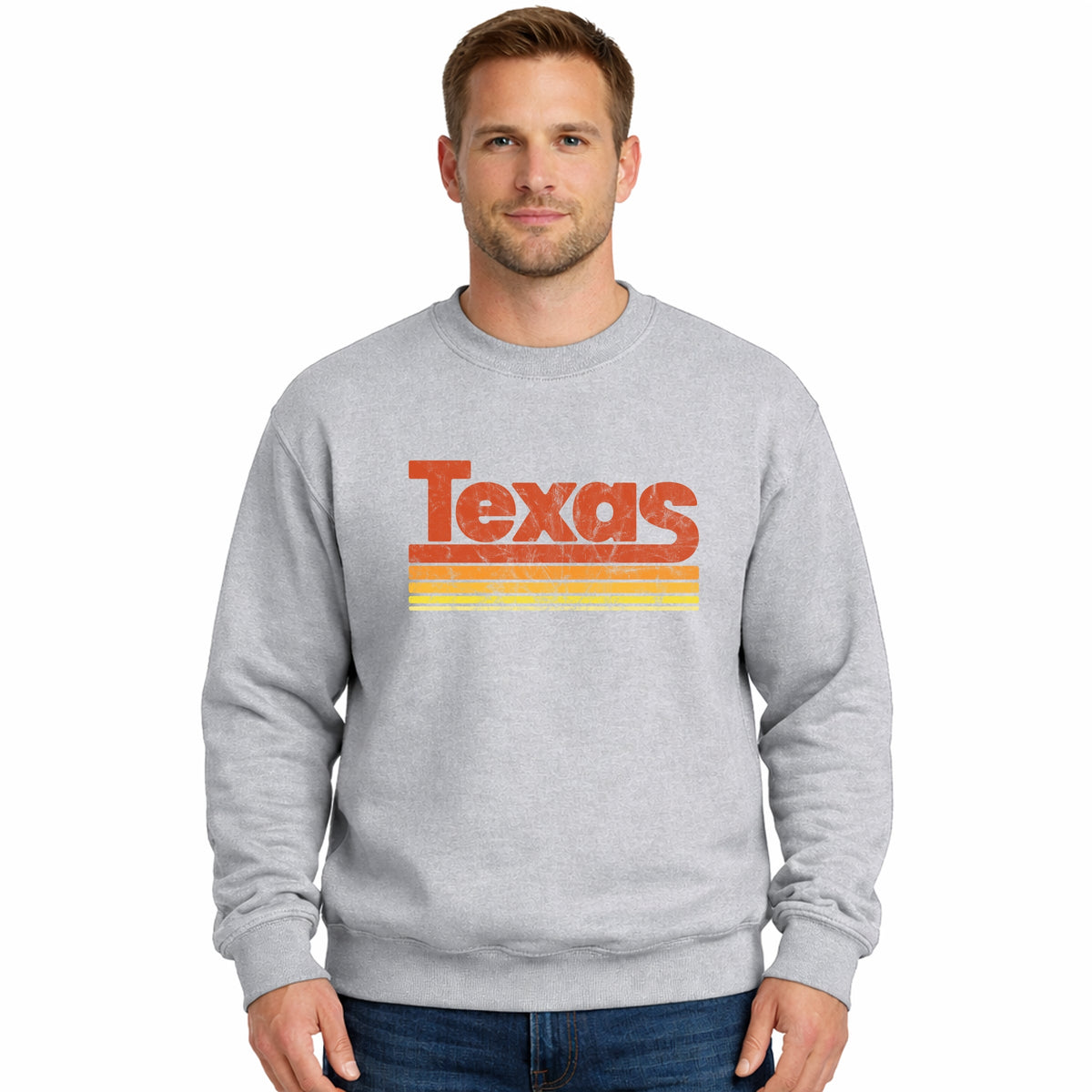 Texas Retro Stripes - Men's Graphic Sweatshirt