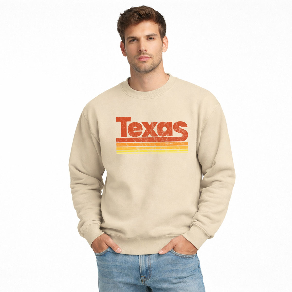 Texas Retro Stripes - Men's Graphic Sweatshirt