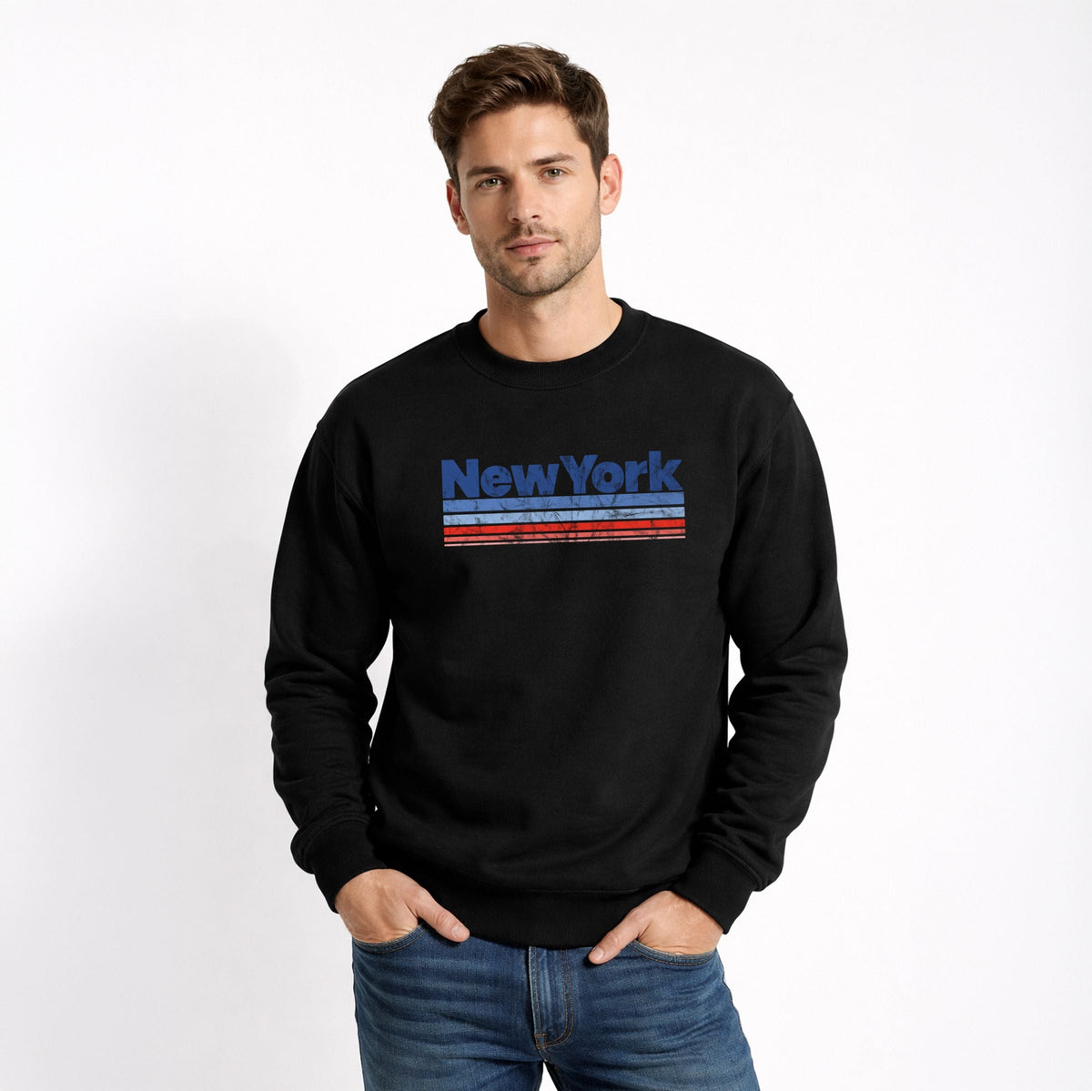 New York Retro Stripes - Men's Graphic Sweatshirt