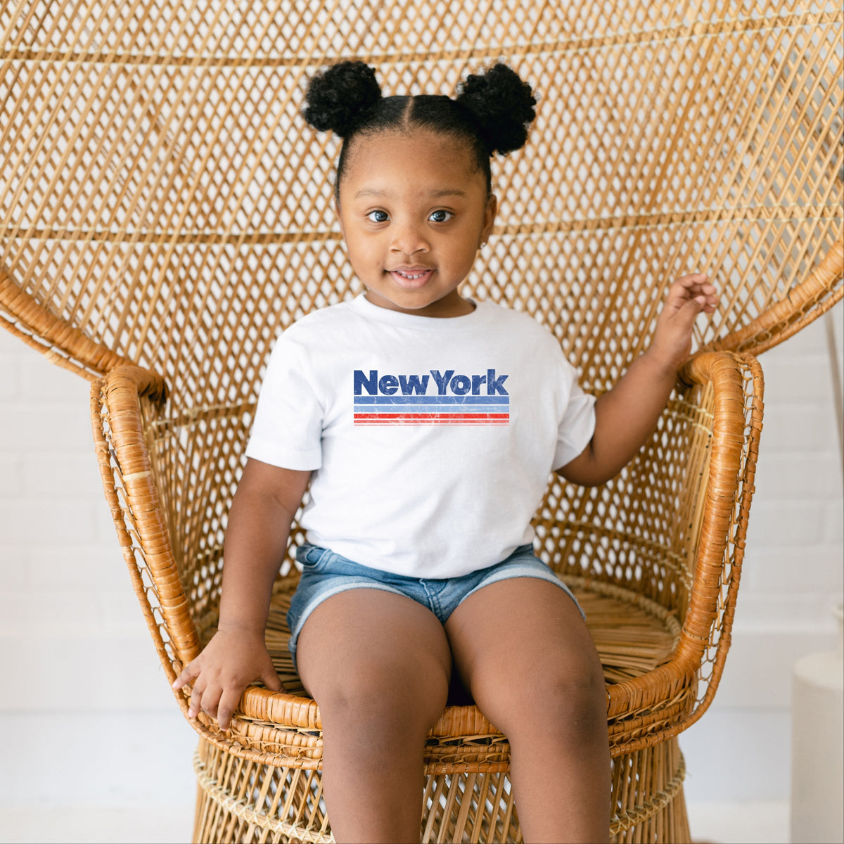 New York Retro Stripes - Toddler Short Sleeve Graphic T-Shirt