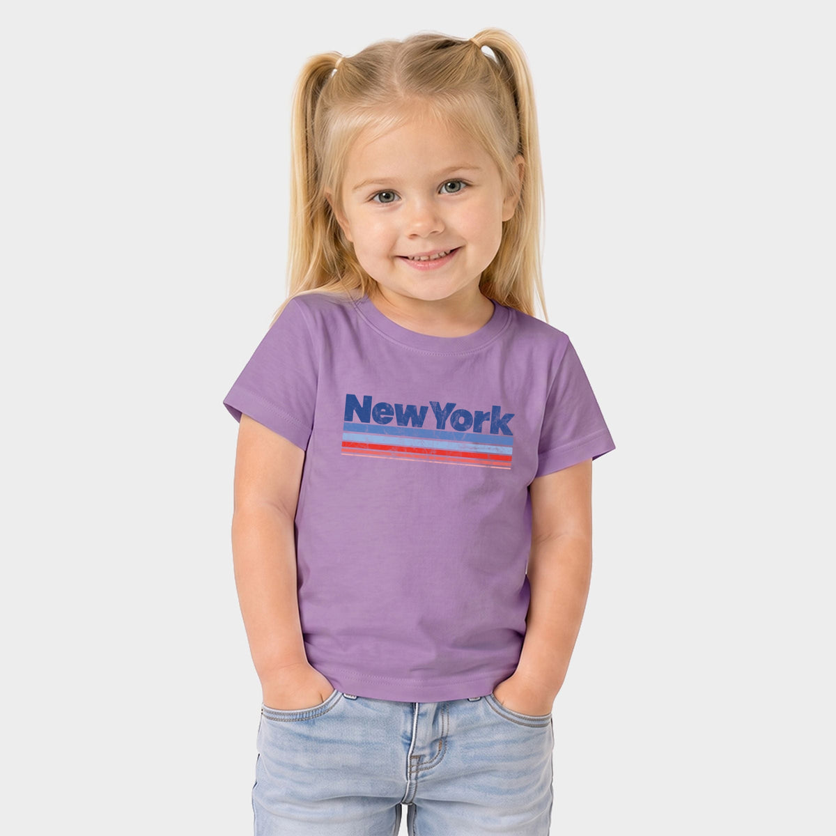 New York Retro Stripes - Toddler Short Sleeve Graphic T-Shirt