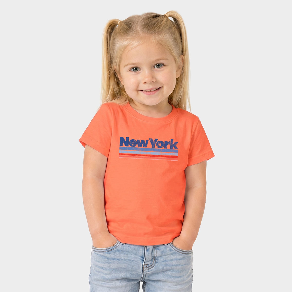 New York Retro Stripes - Toddler Short Sleeve Graphic T-Shirt