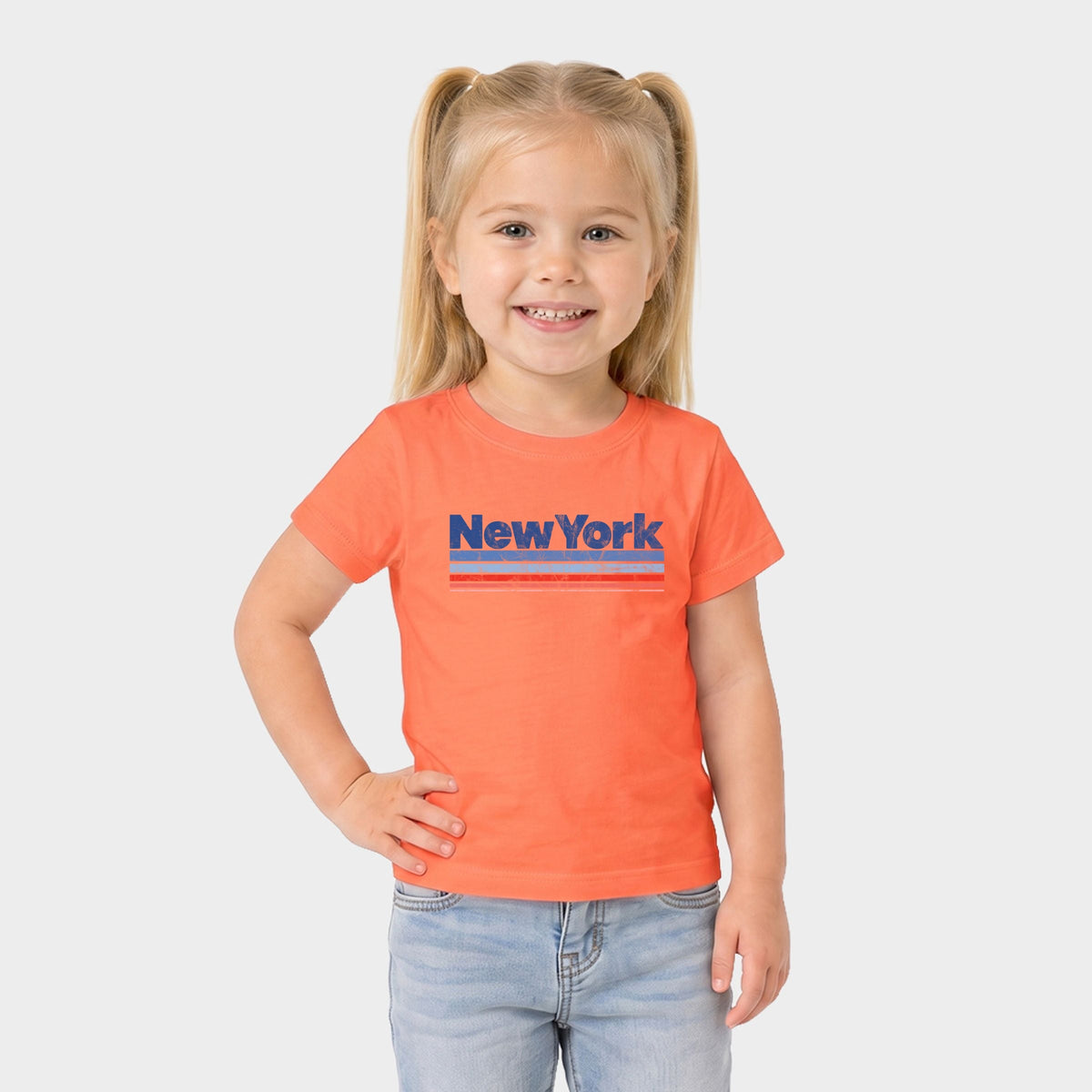 New York Retro Stripes - Toddler Short Sleeve Graphic T-Shirt