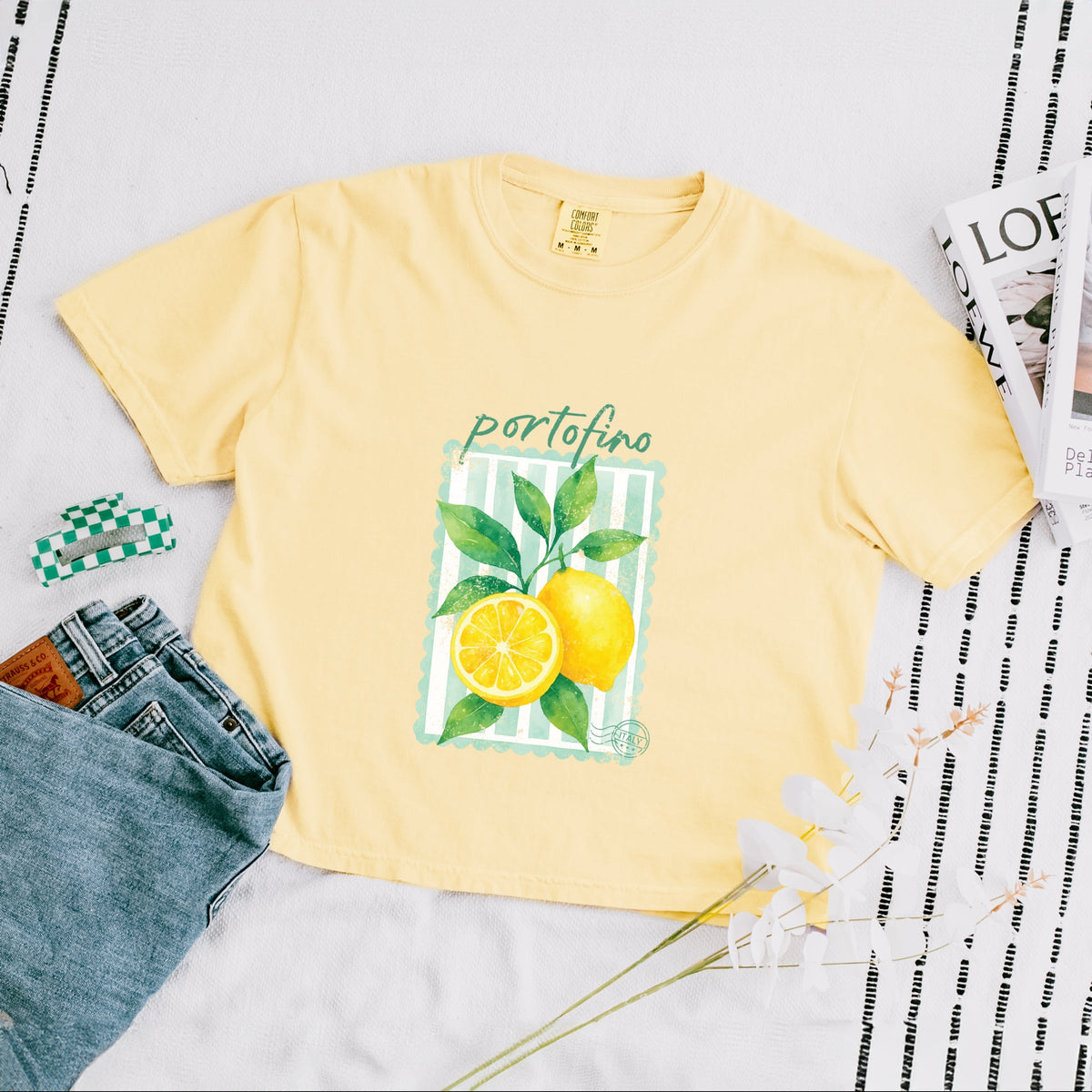 Portofino Italy Lemon - Boxy Crop Top