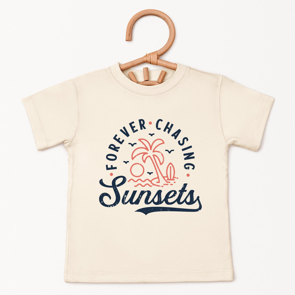 Forever Chasing Sunsets Palm Tree - Toddler Short Sleeve Graphic T-Shirt