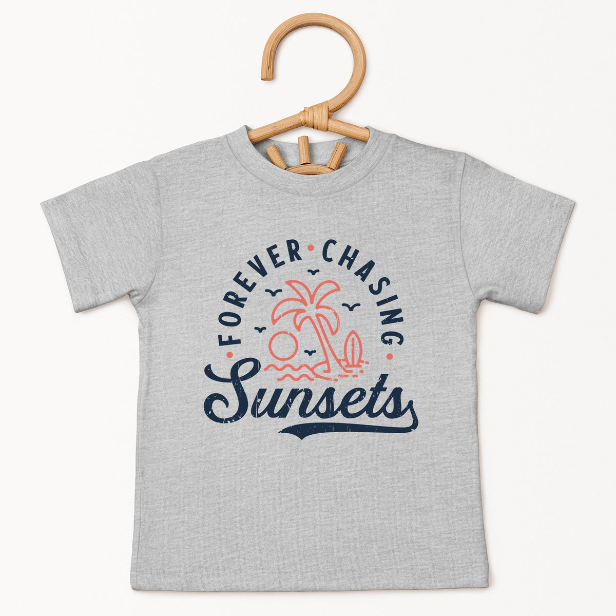 Forever Chasing Sunsets Palm Tree - Toddler Short Sleeve Graphic T-Shirt