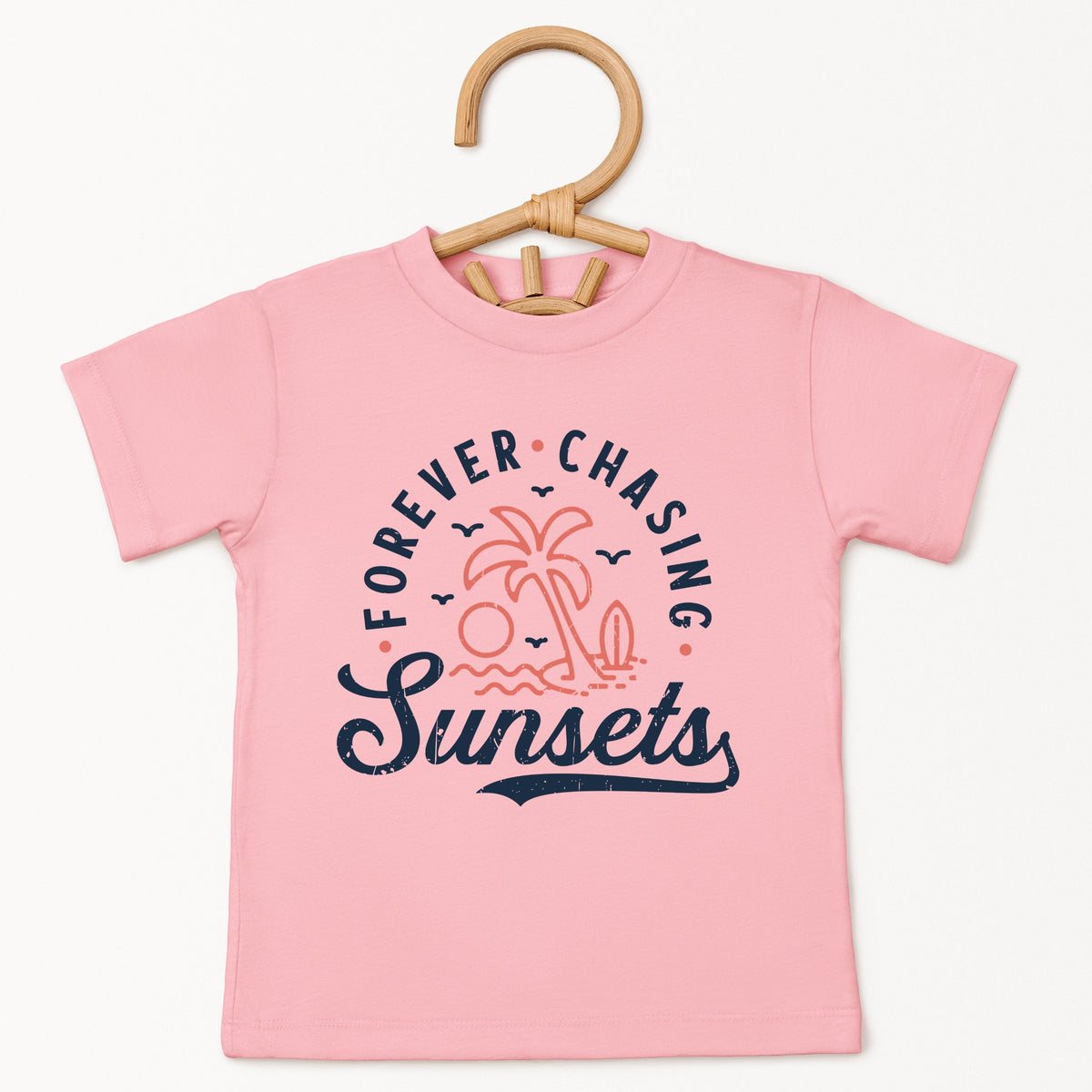 Forever Chasing Sunsets Palm Tree - Toddler Short Sleeve Graphic T-Shirt