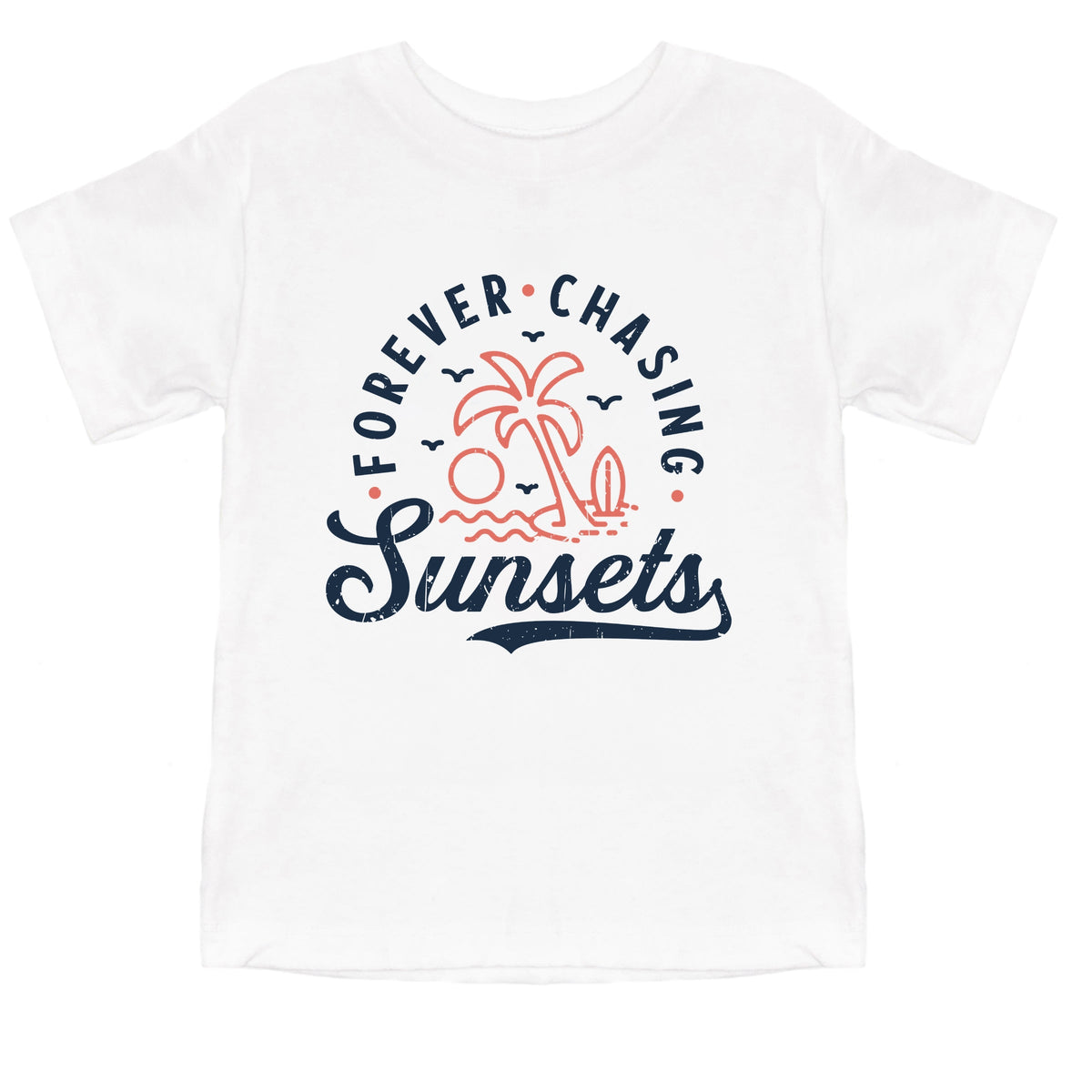 Forever Chasing Sunsets Palm Tree - Toddler Short Sleeve Graphic T-Shirt
