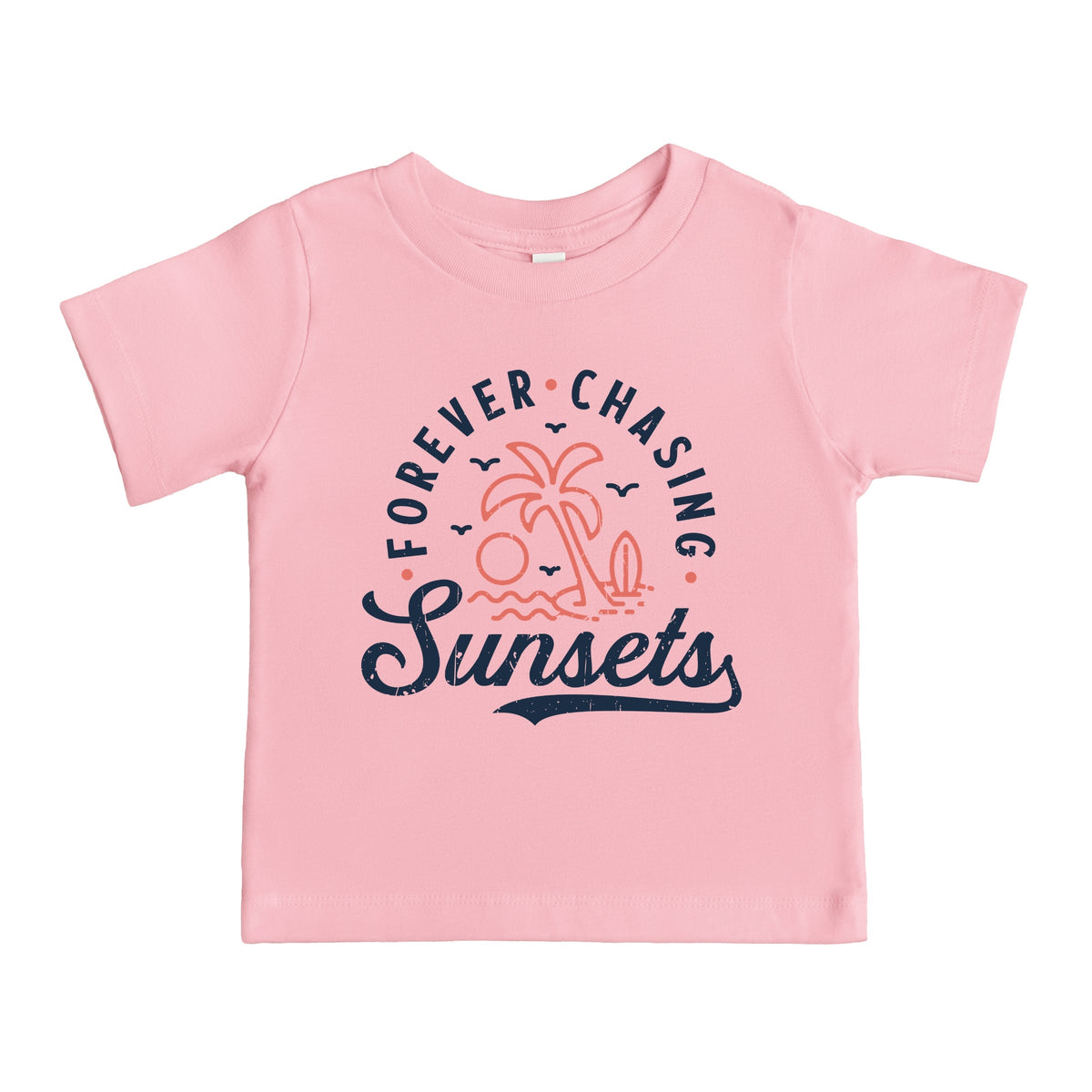 Forever Chasing Sunsets Palm Tree - Toddler Short Sleeve Graphic T-Shirt