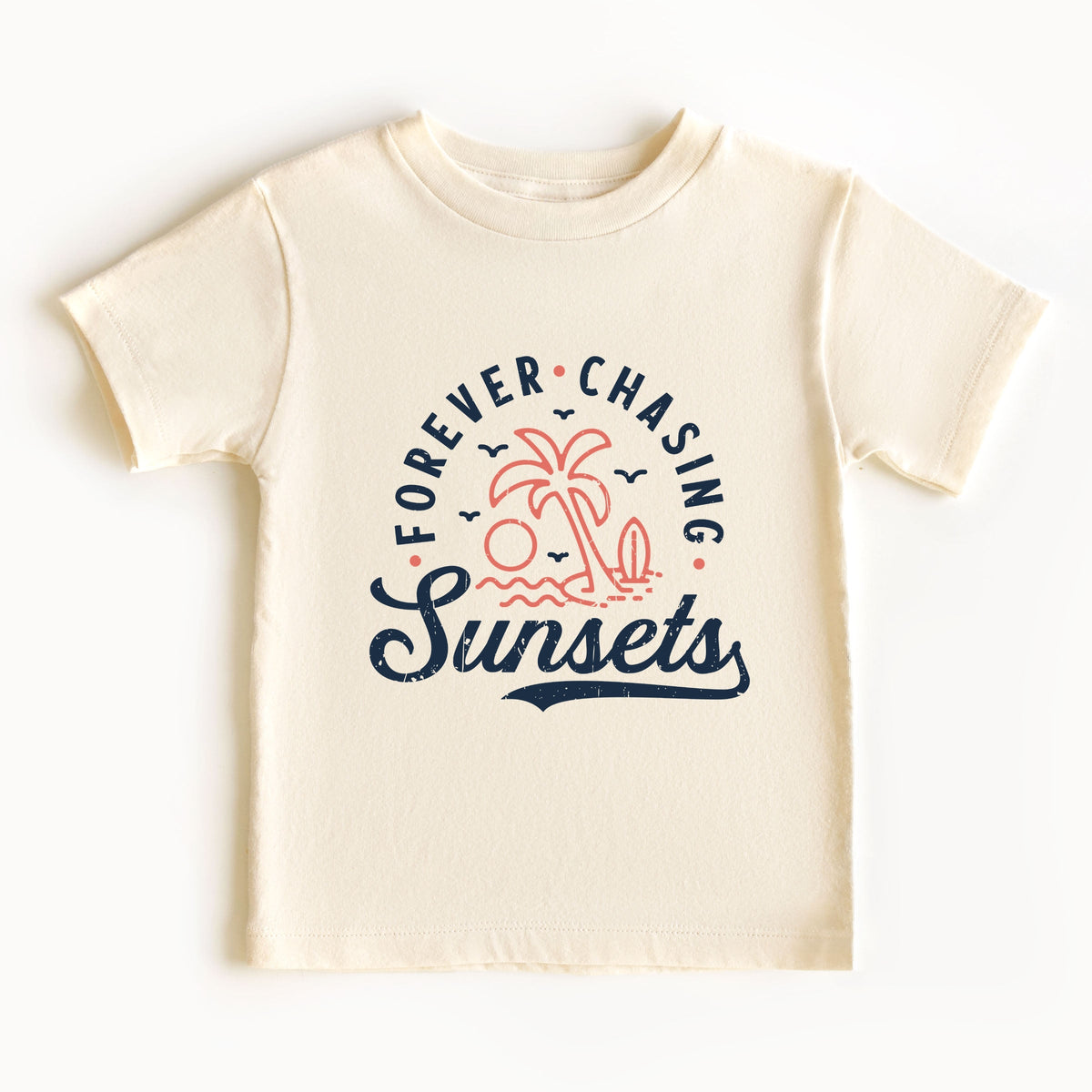 Forever Chasing Sunsets Palm Tree - Toddler Short Sleeve Graphic T-Shirt