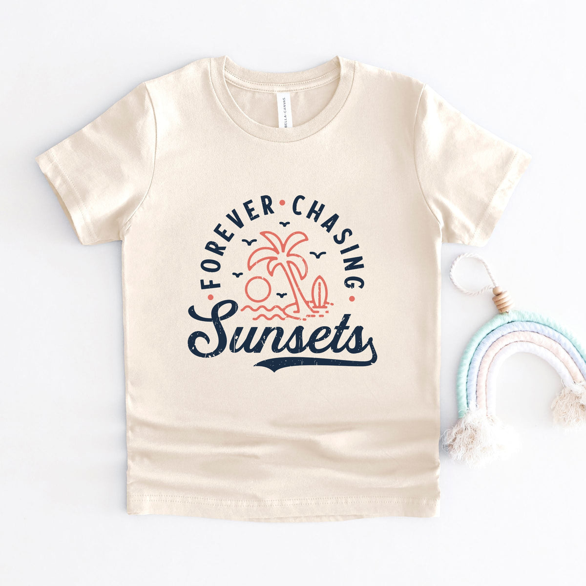 Forever Chasing Sunsets Palm Tree - Toddler Short Sleeve Graphic T-Shirt