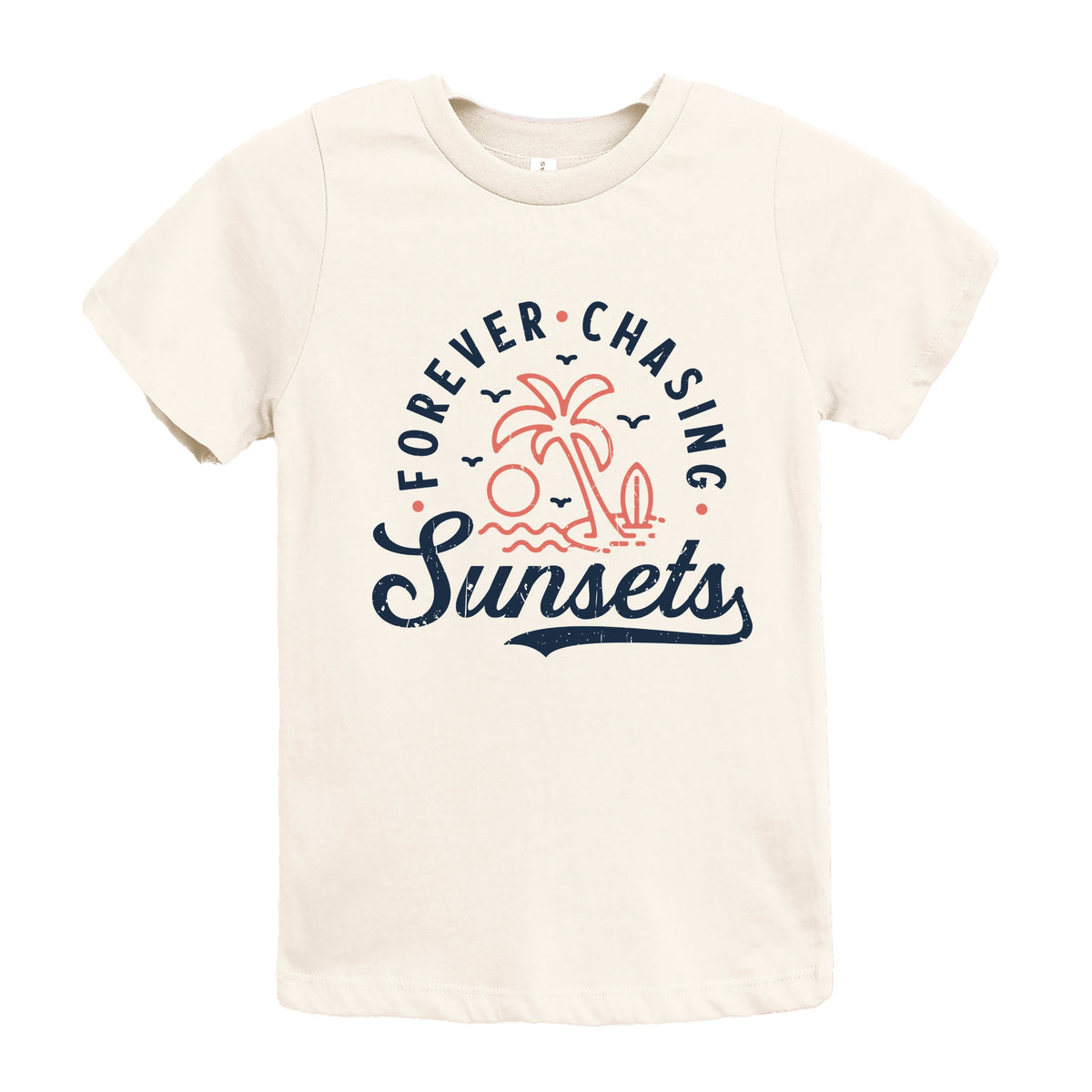 Forever Chasing Sunsets Palm Tree - Youth Short Sleeve Graphic T-Shirt
