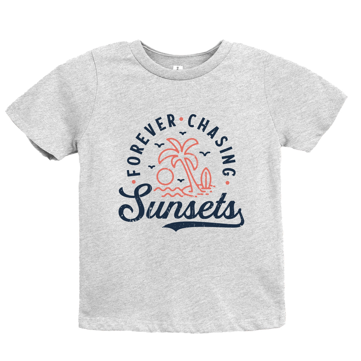 Forever Chasing Sunsets Palm Tree - Youth Short Sleeve Graphic T-Shirt