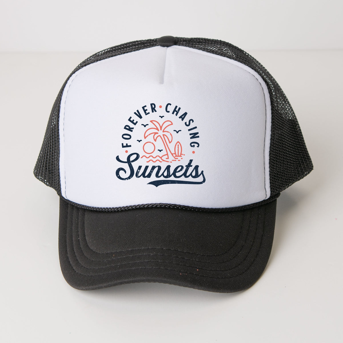 Forever Chasing Sunsets Palm Tree - Youth Graphic Foam Trucker Hat