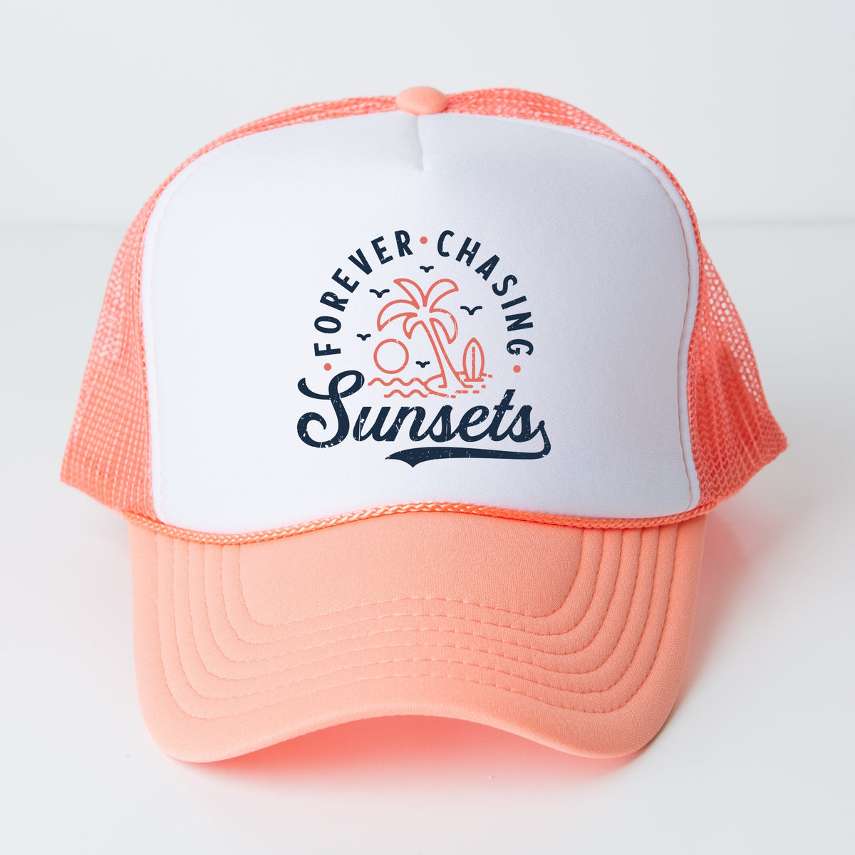 Forever Chasing Sunsets Palm Tree - Youth Graphic Foam Trucker Hat
