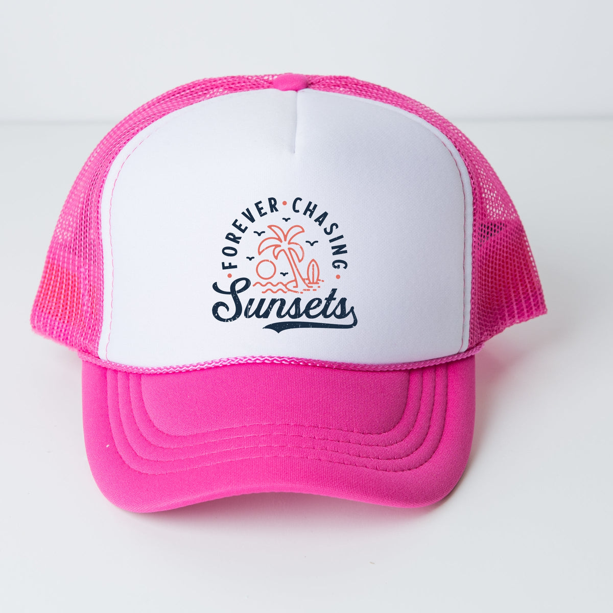 Forever Chasing Sunsets Palm Tree - Youth Graphic Foam Trucker Hat