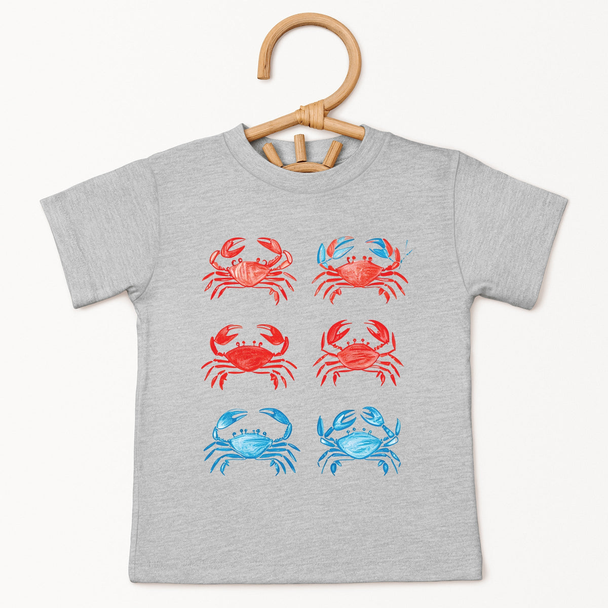 Six Crabs Sketched - Toddler Short Sleeve Graphic T-Shirt