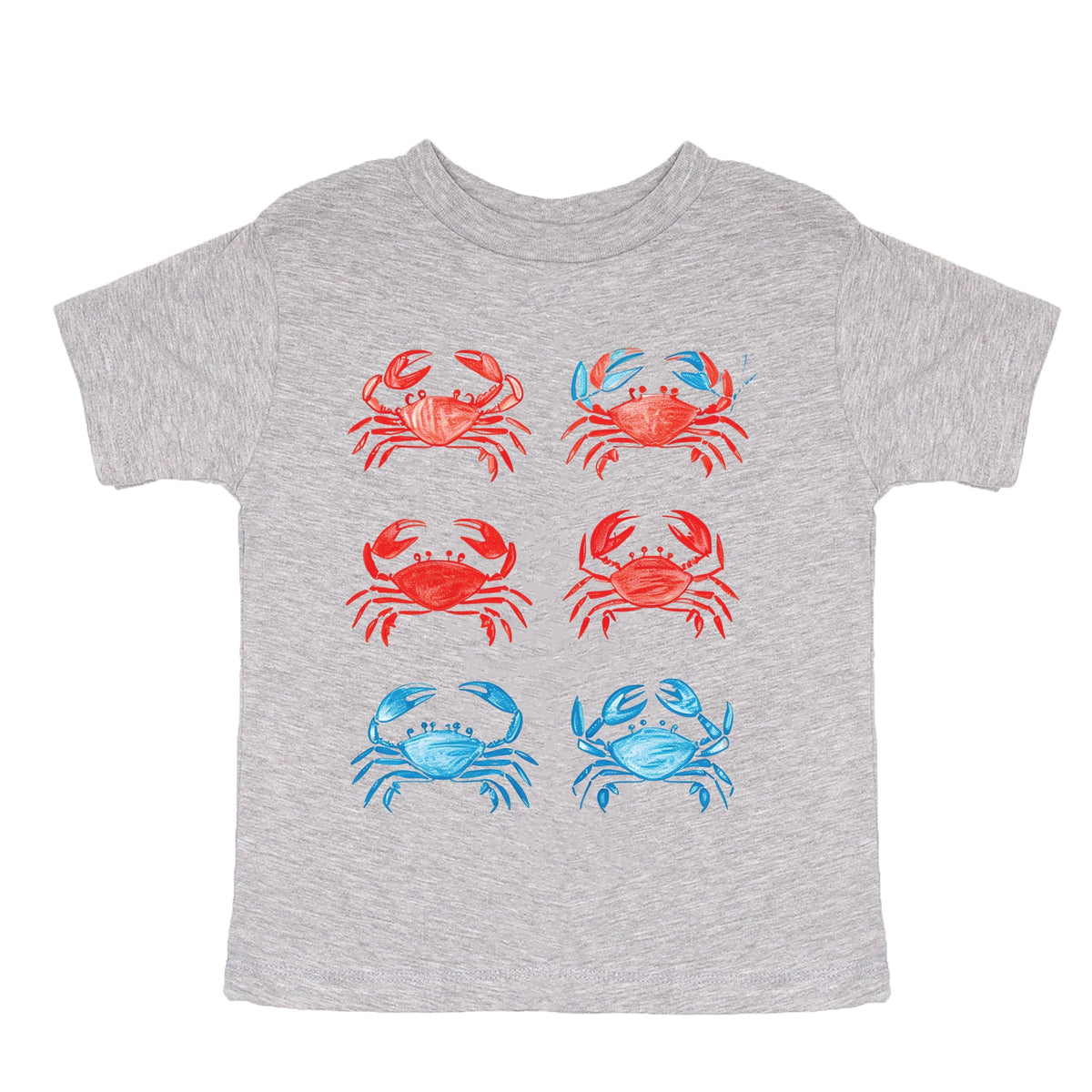 Six Crabs Sketched - Toddler Short Sleeve Graphic T-Shirt