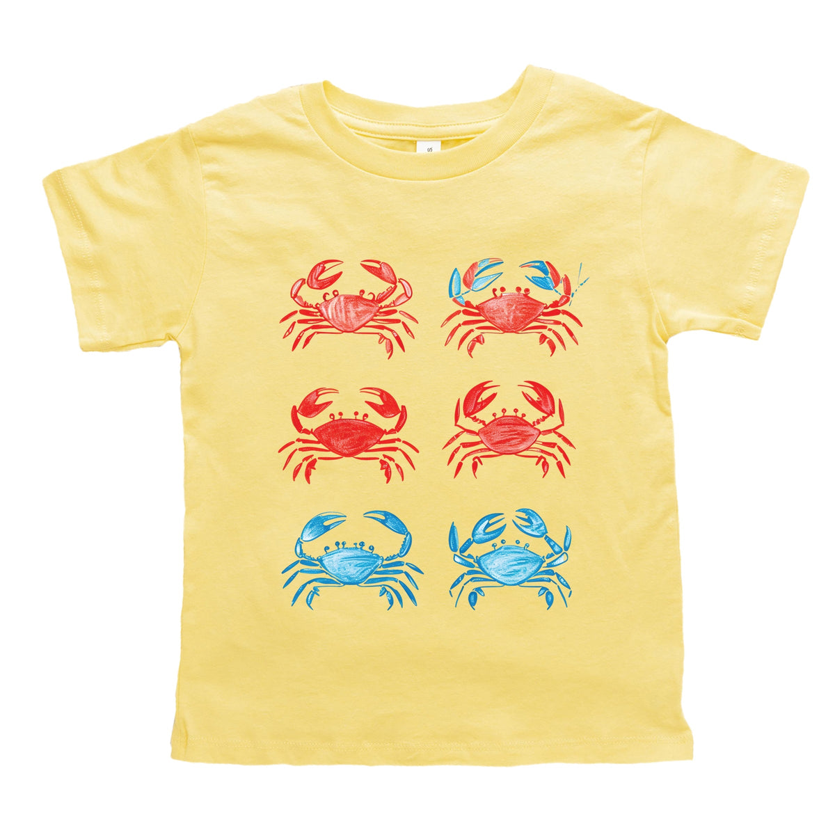 Six Crabs Sketched - Toddler Short Sleeve Graphic T-Shirt