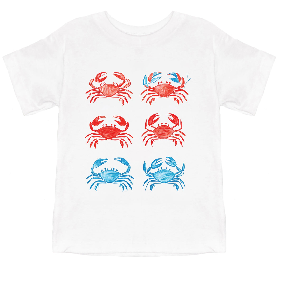 Six Crabs Sketched - Toddler Short Sleeve Graphic T-Shirt