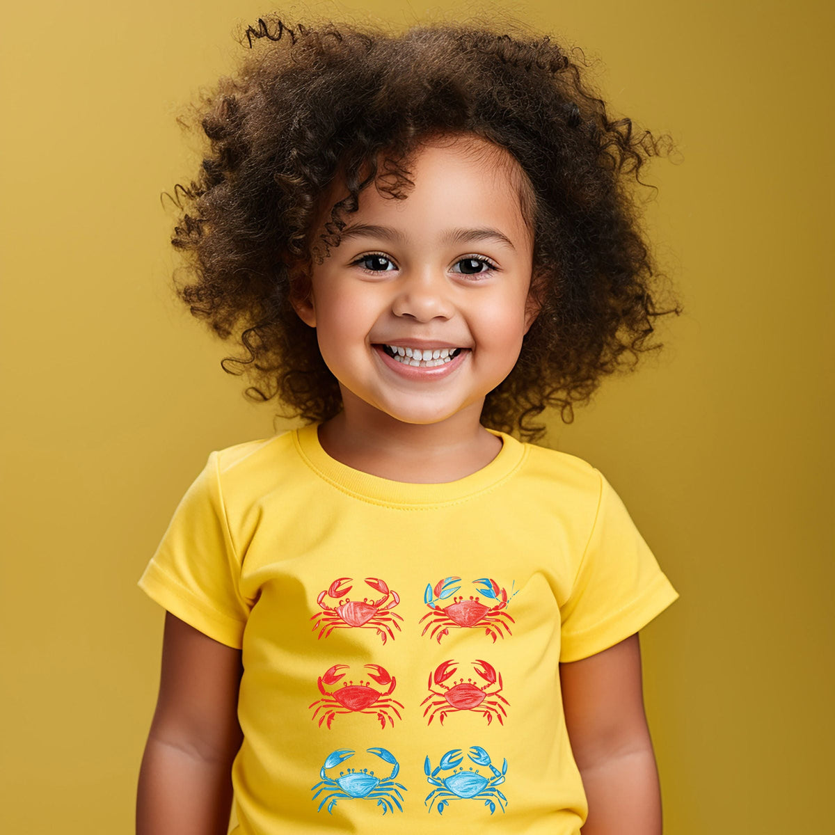 Six Crabs Sketched - Toddler Short Sleeve Graphic T-Shirt