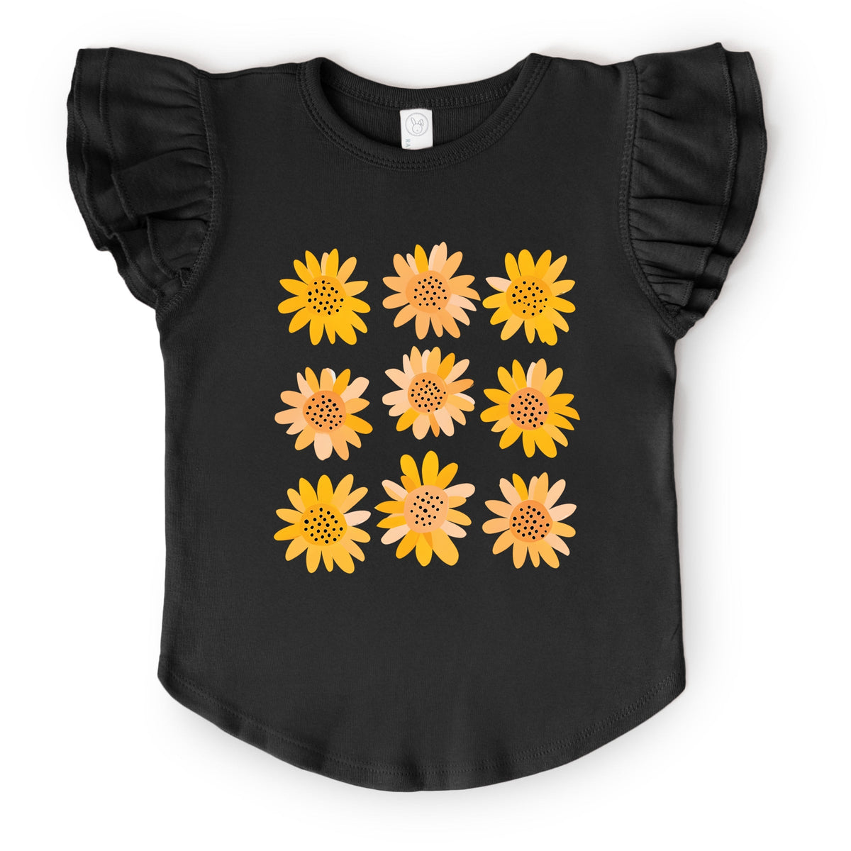 Sunflowers Stacked - Flutter Sleeve Graphic T-Shirt