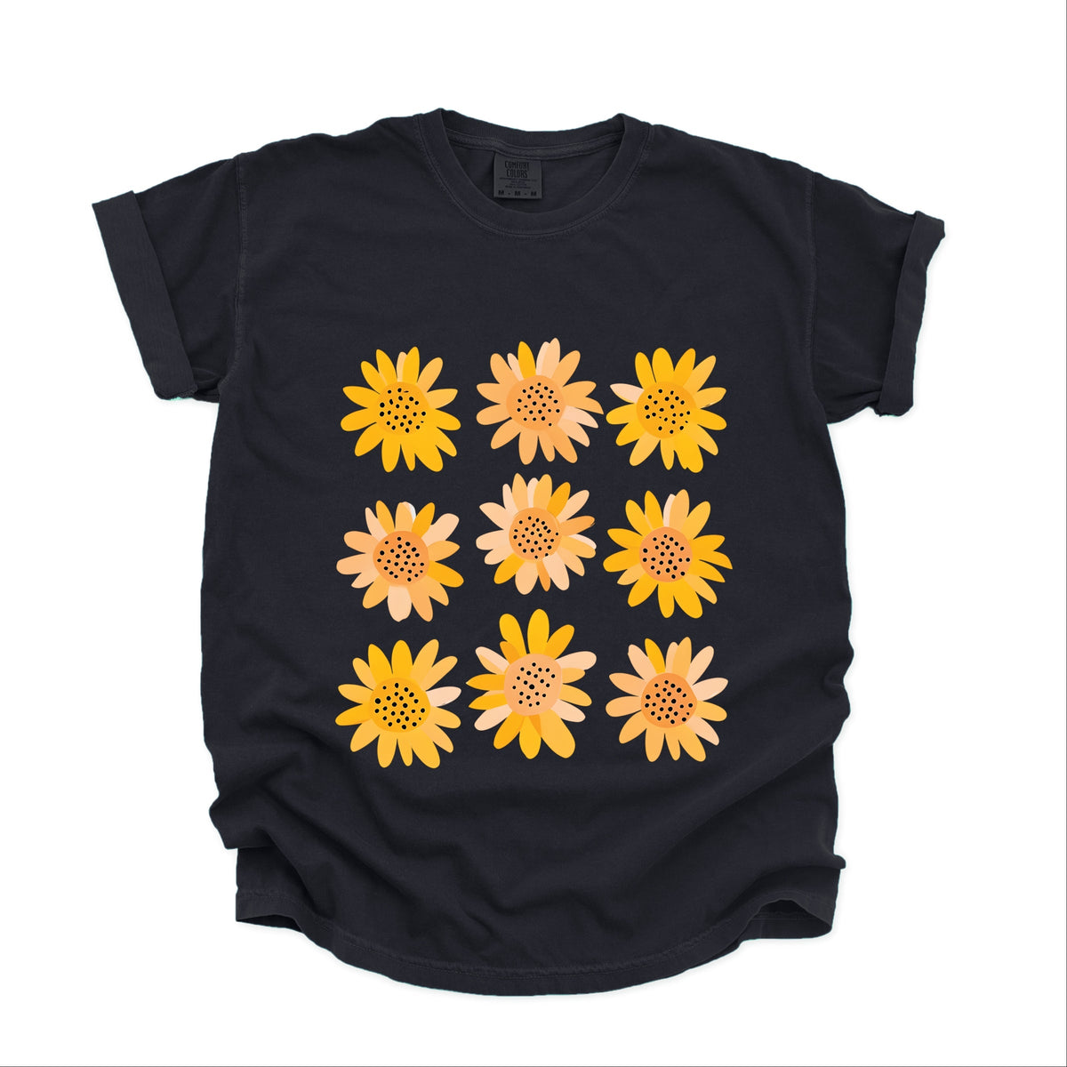 Sunflowers Stacked - Women's Garment Dyed Graphic T-Shirt