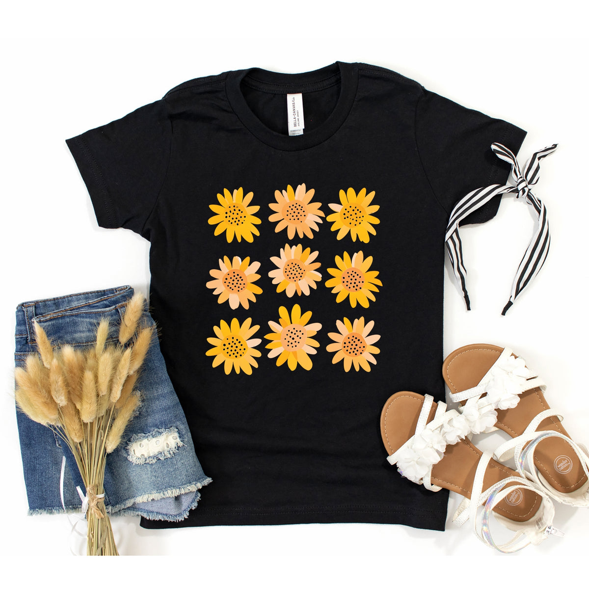 Sunflowers Stacked  - Youth Short Sleeve Graphic T-Shirt