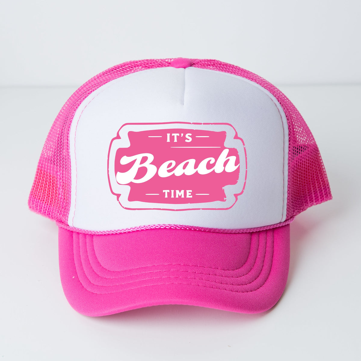 It's Beach Time Pink - Women's Graphic Foam Trucker Hat