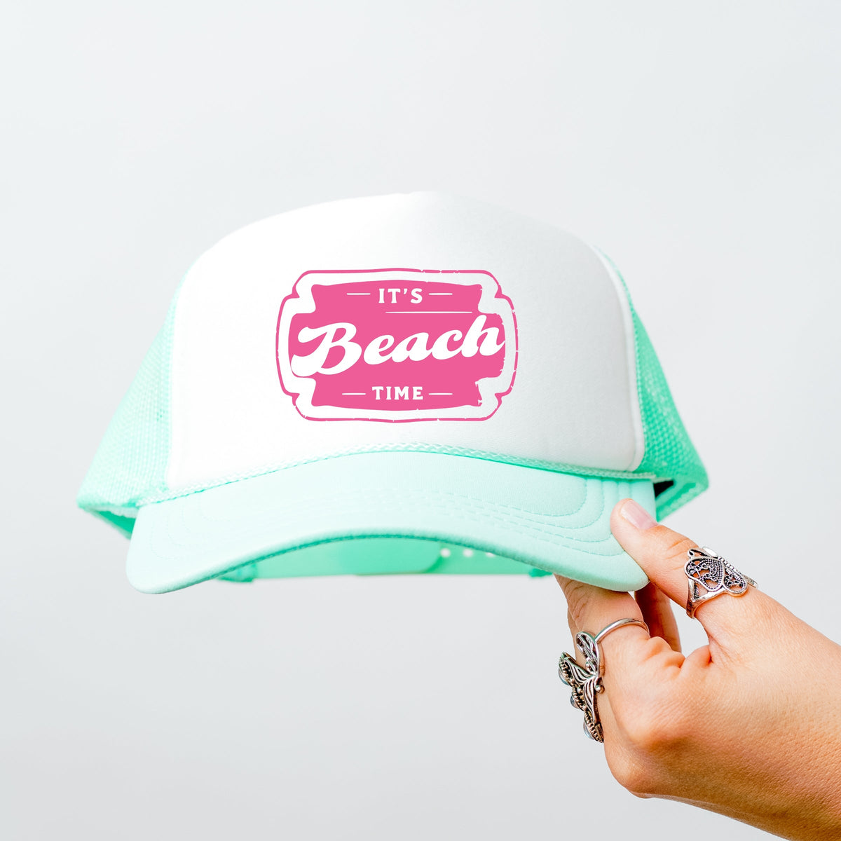 It's Beach Time Pink - Women's Graphic Foam Trucker Hat