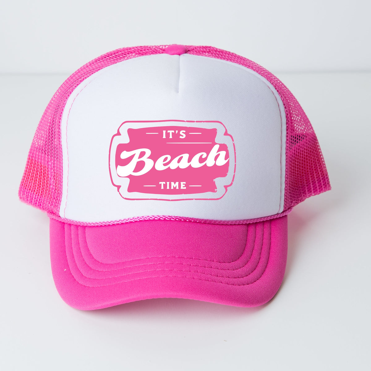 It's Beach Time Pink - Youth Graphic Foam Trucker Hat