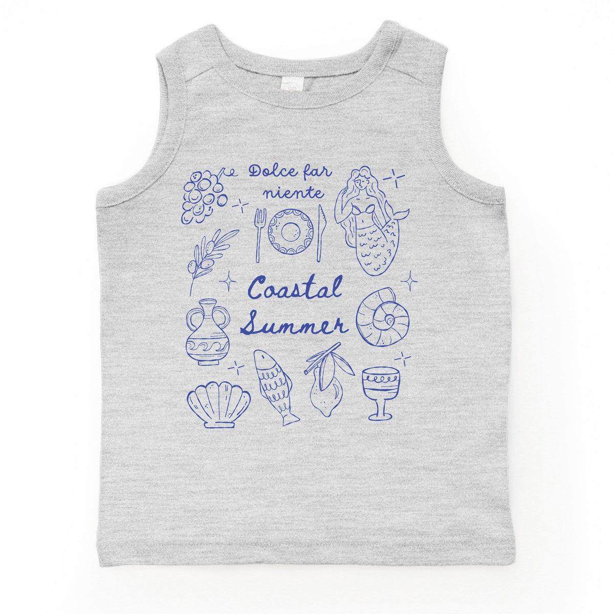 Coastal Summer Sketched Outline - Toddler Graphic Tank