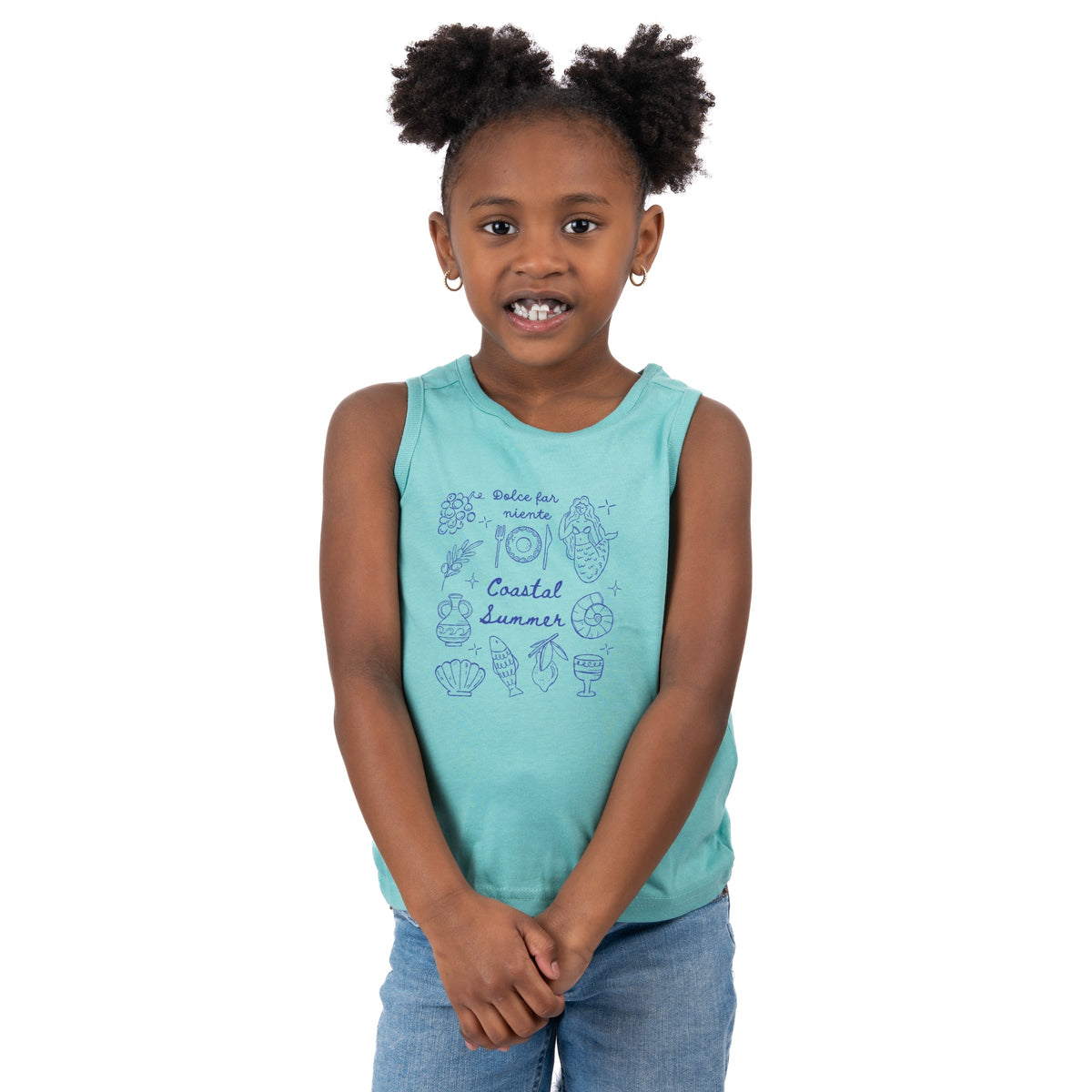 Coastal Summer Sketched Outline - Toddler Graphic Tank