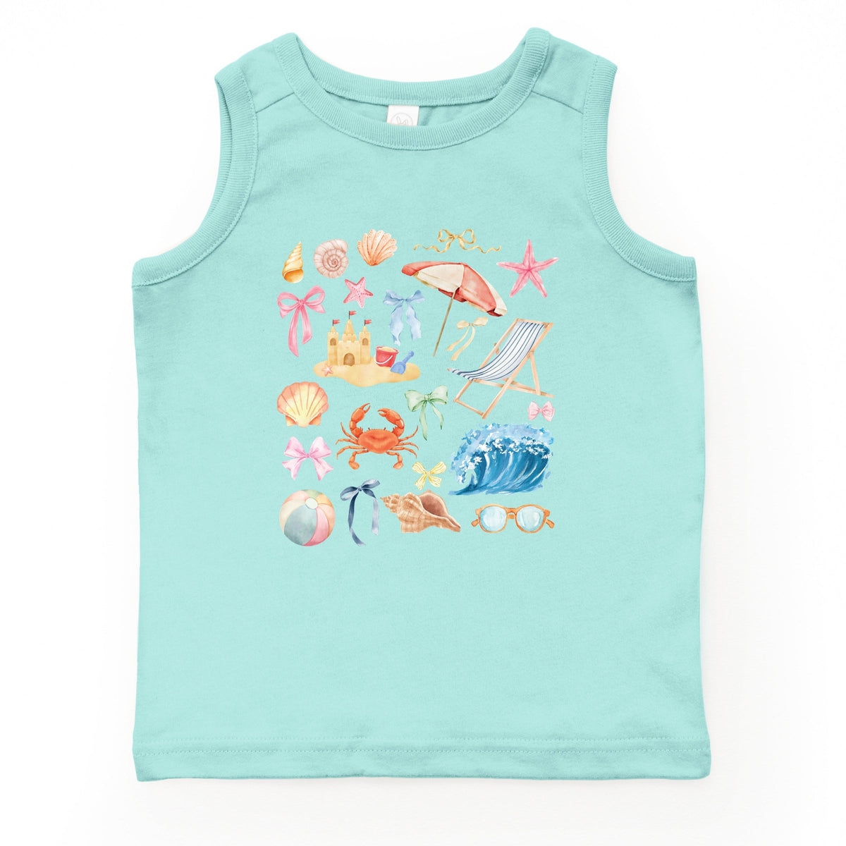 Beach Collage Watercolor - Youth Tank Top