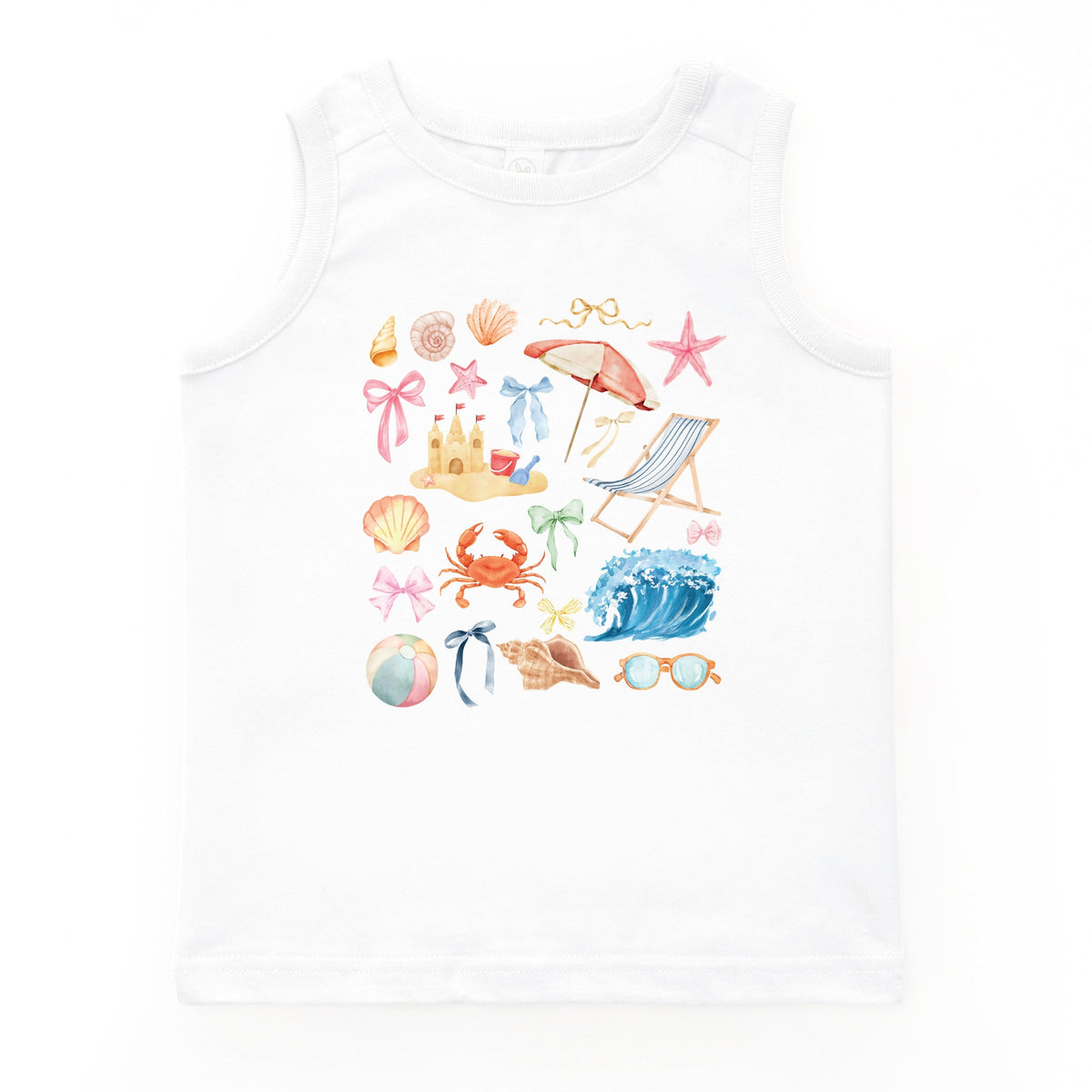 Beach Collage Watercolor - Youth Tank Top