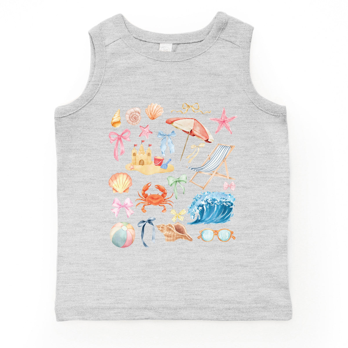 Beach Collage Watercolor - Youth Tank Top