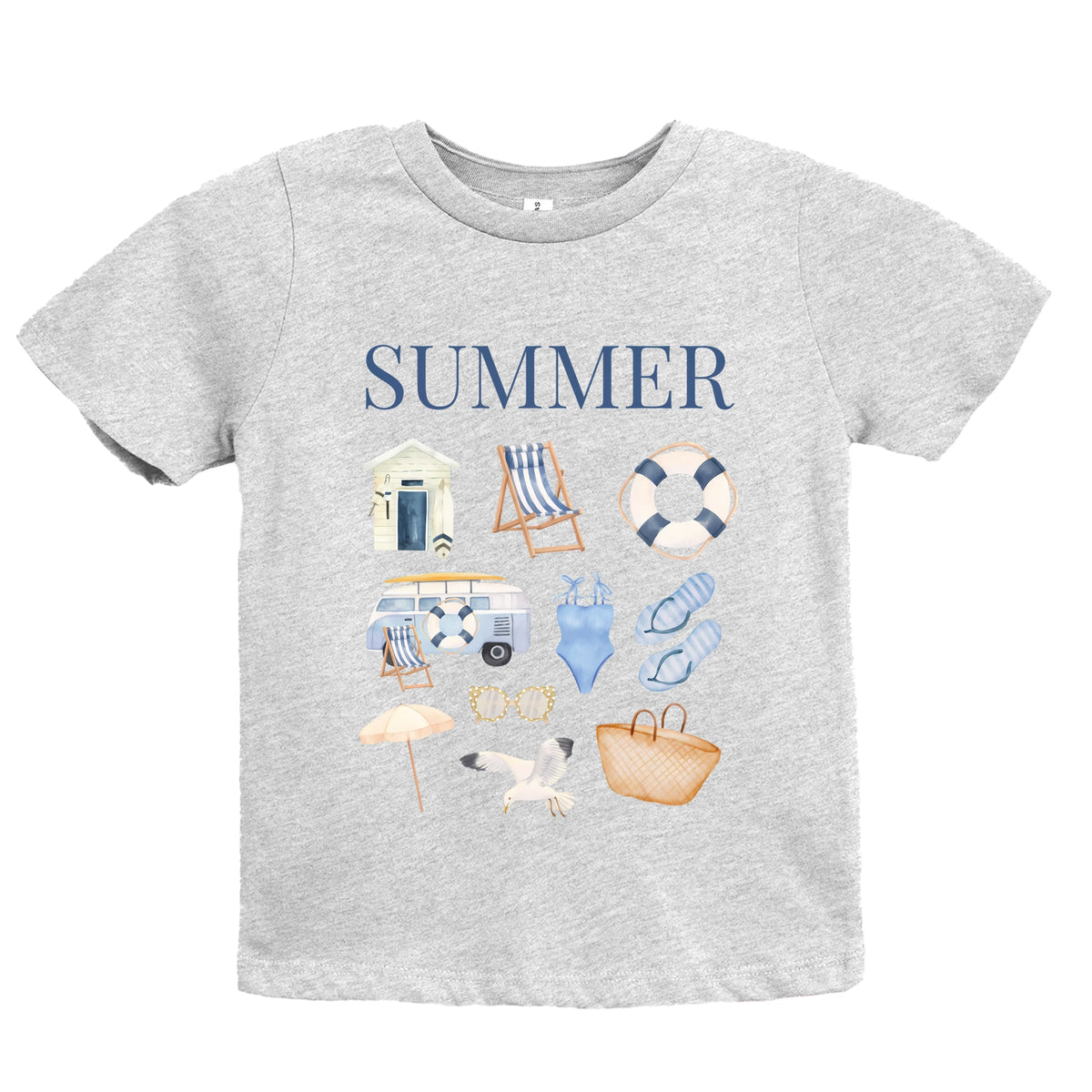 Summer Blue Collage - Youth Short Sleeve Graphic T-Shirt
