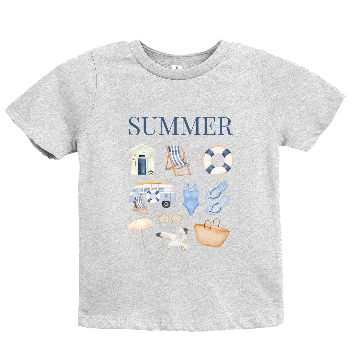 Summer Blue Collage - Youth Short Sleeve Graphic T-Shirt