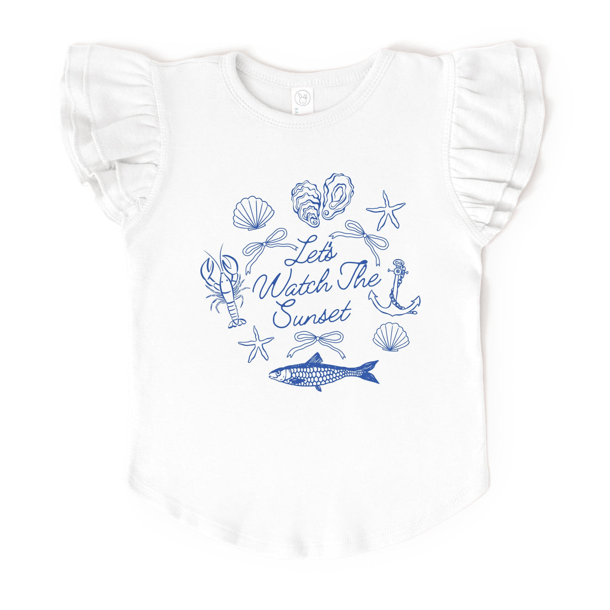 Let's Watch The Sunset Nautical - Flutter Sleeve Graphic T-Shirt